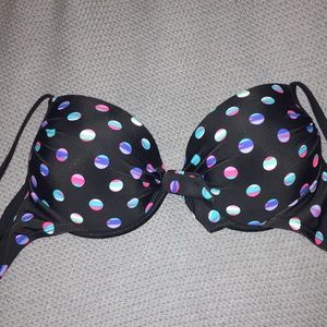 Polka dotted push-up bikini top